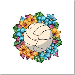 Volley Ball With Flowers Posters and Art